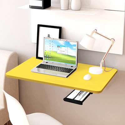Torche Wall mounted Office Study table(24 inches X 16 inches) ,Office Table Stand/Laptop Table Foldable..(Yellow) Solid Wood Study Table(Wall Mounted, Finish Color - Yellow, Pre-assembled)