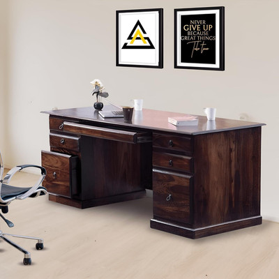 SB Handicrat Sheesham Wood Study/Writing/laptop/Computer Desk ll Solid Wood Study Table(Free Standing, Finish Color - Walnut, DIY(Do-It-Yourself))