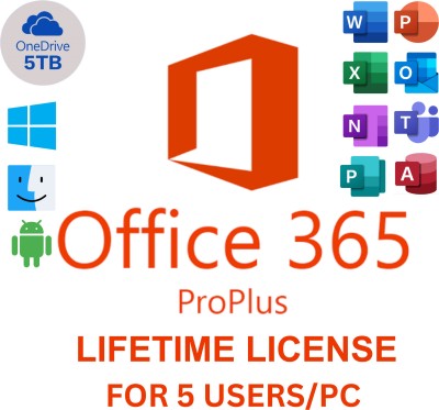 MICROSOFT Office 365 Professional Plus (5 PCs/User, Lifetime Validity)