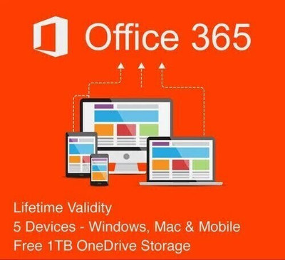 MICROSOFT Office 365 Professional Plus For 5 Users/PC (Lifetime)+5TB Onedrive Storage