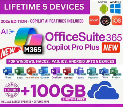 MICROSOFT Office 365 Professional Plus (5 Users/PC, Lifetime Validity)