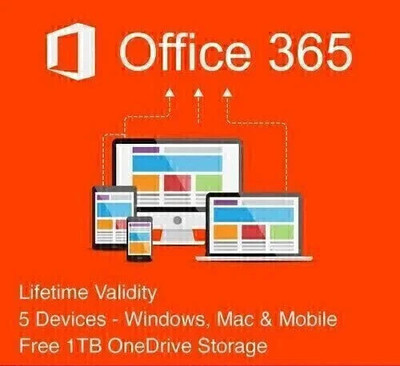 MICROSOFT Office 365 Professional Plus For 5 Users/PC (Lifetime)+5TB Onedrive Storage