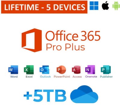 MICROSOFT Office 365 Professional Plus For 5 Users/PC Account(Lifetime Validity)