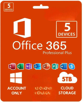 MICROSOFT Office 365 Professional Plus For 5 Users/PC (Lifetime) + 5TB STORAGE