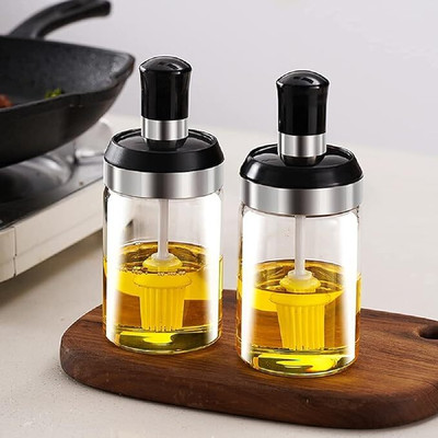 Glitzn Glass Utility Container  - 250 ml(Pack of 2, Multicolor)