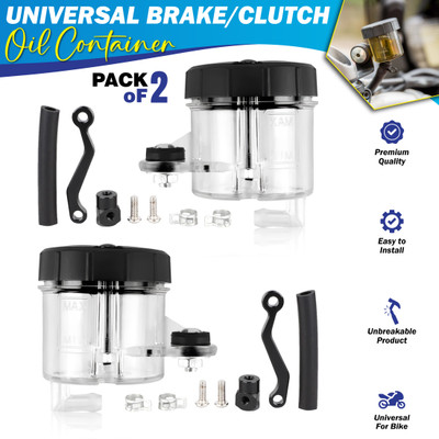 BRXR Universal Motorcycle Disc Brake Clutch Oil/Fluid Reservoir Can Cup Container Oil Filler Cap