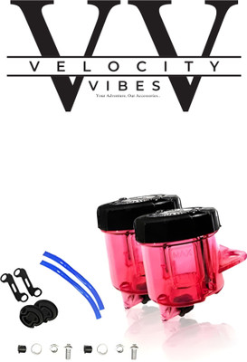VELOCITY VIBES 2 QTY Universal Brake & Clutch Fluid Reservoir Tank Cup - RED Oil Filler Cap