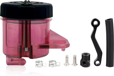 BRXR Universal Motorcycle Oil Cap Reservoir Container Red for Brake/Clutch Fluid Oil Filler Cap