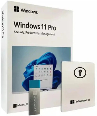 MICROSOFT Windows 11 Professional Box Retail FPP Pack USB 3.0 - Lifetime Validity (1 User) 64/32 Bit