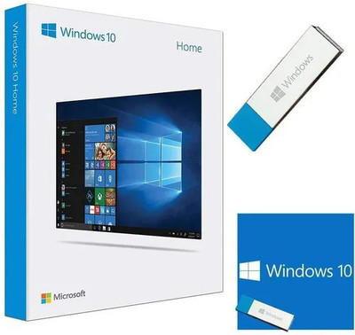 MICROSOFT Windows 10 HOME Box Pack (1 User, Lifetime) USB 3.0 FPP Retail License 64/32 BIT