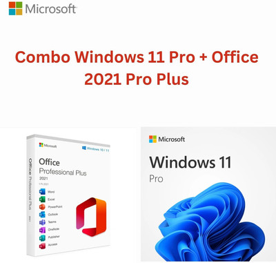 MICROSOFT Combo Office 2021 + Windows 11 Pro Lifetime License Product ( 32/64 ) Both Support