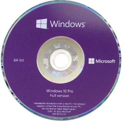 MICROSOFT Windows 10 Pro (1 User, Lifetime Validity) DVD Pack OEM 64/32 Bit