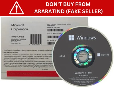 MICROSOFT Windows 11 Professional (1 User, Lifetime Validity) English OEM DVD Pack Latest 64/32 Bit