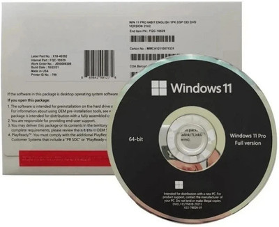 MICROSOFT Windows 11 Pro DVD Pack ( 1 User, Transferable ) Lifetime Validity 64 Bit