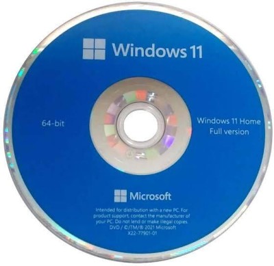 MICROSOFT Windows 11 (1 User, Lifetime Validity) OEM DVD PACK Home 64/32 Bit - Latest
