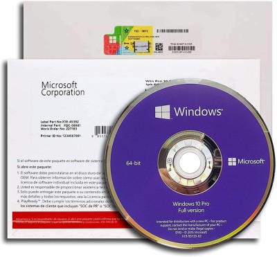 MICROSOFT Windows 10 Professional 64Bit OEM (OEI) DVD PACK English Intl for 1 PC/ User 64bit