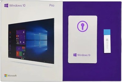 MICROSOFT Windows 10 Pro Box Pack (1 User/PC, Lifetime Validity) Activation Key Card with USB 3.0 - Full Retail Pack 64/32 BIT
