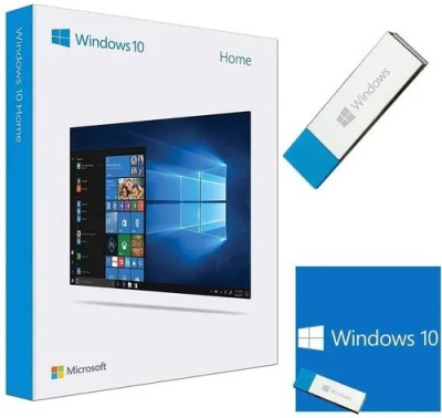 MICROSOFT Windows 10 HOME Box Pack (1 User, Lifetime) Activation Key Card with USB 3.0 - Full Retail Pack 64/32 BIT