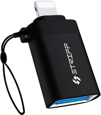 STRIFF Lightning OTG Adapter Lightning OTG Pendrive Adapter for iPhone/iPad, USB Flash Drive (Black)(Pack of 1)