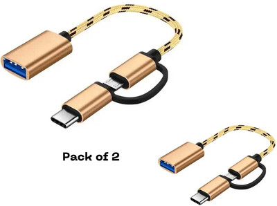 Orionn USB Type C, Micro USB OTG Adapter(Pack of 2)