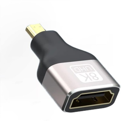 RuhZa 8k Micro HDMI to HDMI Adapter Micro HDMI Male to HDMI Female Extension Adapter HDMI Connector(Grey)