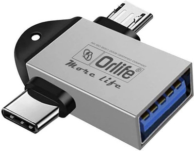 orlife USB, USB Type C, Micro USB OTG Adapter(Pack of 1)