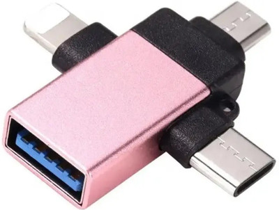Anandi Traders Micro USB, USB Type C, Lightning OTG Adapter(Pack of 1)