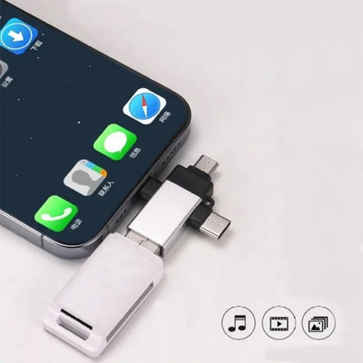 SSVOCATIONPOINT USB Type C, Micro USB, USB, Lightning OTG Adapter(Pack of 1)