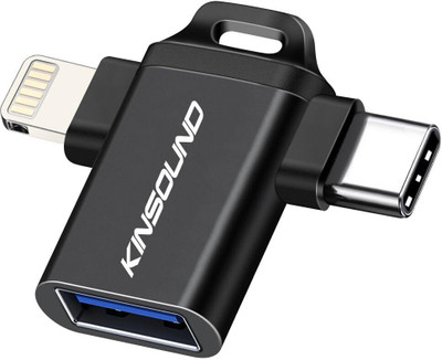 Kinsound Lightning, USB Type C OTG Adapter(Pack of 1)