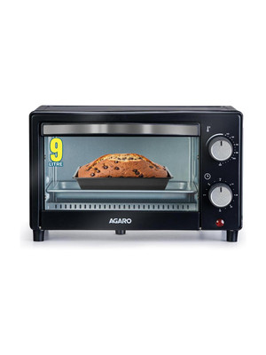 AGARO 9-Litre Oven Toaster Grill OTG Marvel-33266, Bake, Toast, Roast, Grill, Adjustable Temp. & Timer, Ready Bell, Black