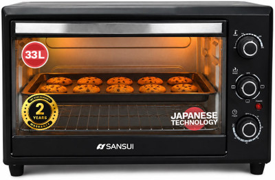 Sansui 33-Litre 1800 Watt, Interior Light, 4 Cooking Modes Oven Toaster Grill OTG SNOT33NNTAB, Black