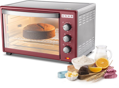 USHA 42-Litre Oven Toaster Grill (OTG)(OTGW3642RCSS, Wine & Matte Black)