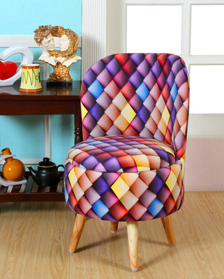 ShadowKart Solid Wood Standard Ottoman(Finish Color - Jaipuri-Diamond Check, Pre Assembled)
