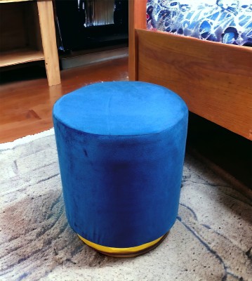Hennings Solid Wood Standard Ottoman(Finish Color - Blue, Gold, Pre Assembled)