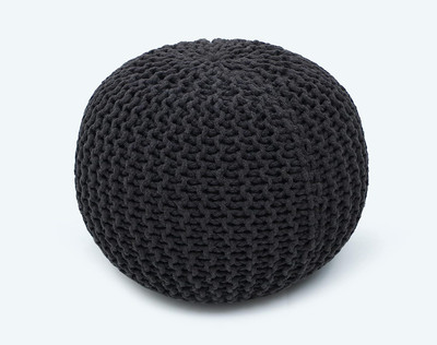 The Home Talk Fabric Pouf(Finish Color - Dark Grey 3, Pre Assembled)