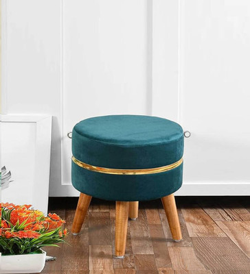 OVERSEAS MART Fabric Standard Ottoman(Finish Color - Green, Pre Assembled)