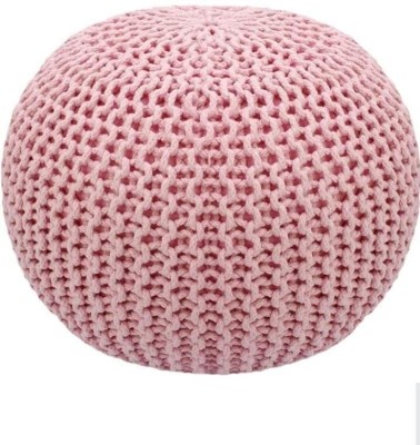 Safunooza Natural Fiber Pouf(Finish Color - Pink, Pre Assembled)