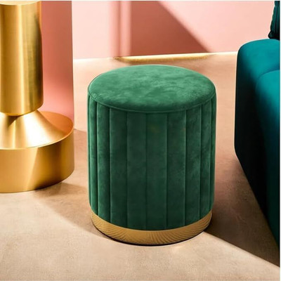 Vination Solid Wood Standard Ottoman(Finish Color - Green, Pre Assembled)