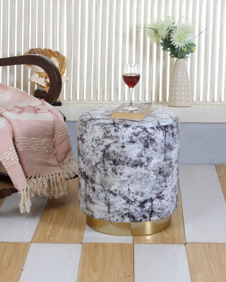 ShadowKart Solid Wood Standard Ottoman(Finish Color - M/Ring Black Grey, Pre Assembled)