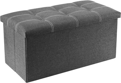 Absales Fabric Standard Ottoman(Finish Color - Navy Blue, Pre Assembled)