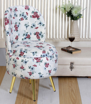 SmartKart Solid Wood Standard Ottoman(Finish Color - White Flower, Pre Assembled)