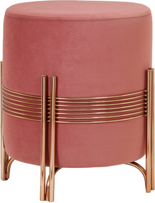 Psygn Fabric Pouf(Finish Color - ROSE GOLD, Pre Assembled)