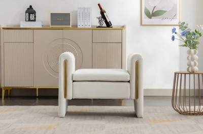 AIDANF Solid Wood Standard Ottoman(Finish Color - LIGHT GREY, Pre Assembled)