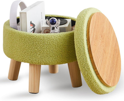 TAXOZY Engineered Wood Standard Ottoman(Finish Color - GREEN, Pre Assembled)