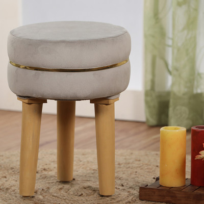 FRAGGY Solid Wood Pouf(Finish Color - Grey, DIY(Do-It-Yourself))