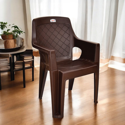 AVRO furniture 4005 Brown Durable Chair for Comfortable Seating - Home, Outdoor, Office & Café Plastic Living Room Chair(Finish Color - BROWN, Pre-assembled)
