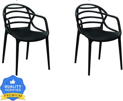 cello Atria Cafeteria Set Of 2 Chair,Black Plastic Cafeteria Chair(Black, Set of 2, Pre-assembled)