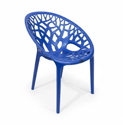 RW REST WELL Crystal Plastic Arm Chair| Comfortable&Stackable Chairs for Home/Patio/Garden| Plastic Outdoor Chair(Blue, Pre-assembled)
