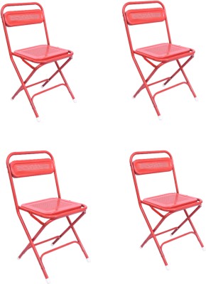 Fortune Furniture Metal Outdoor Chair(Red, Set of 4, Pre-assembled)