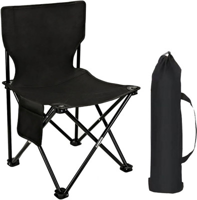 VISHIXIT Portable & Folding Camping Chair for Fishing, Beach, Hiking and Traveling-1PCS Synthetic Fiber Outdoor Chair(Black, Pre-assembled)